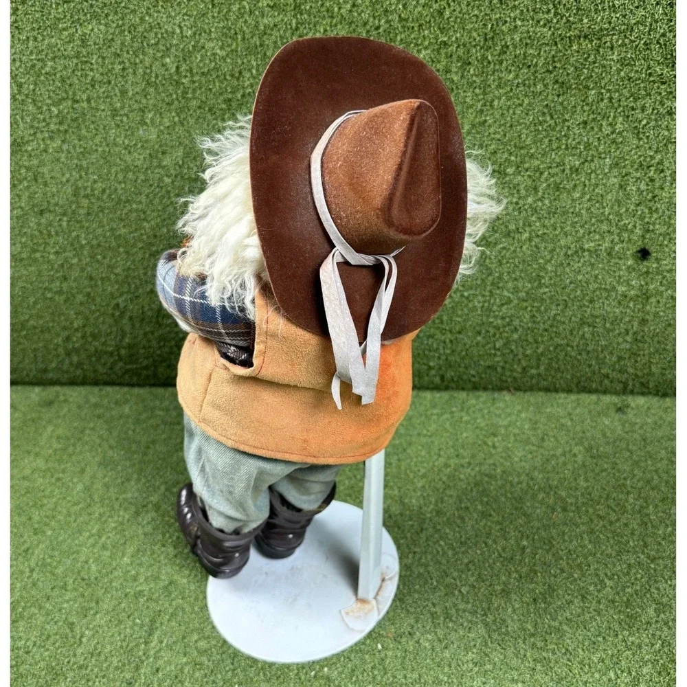Vintage Cowboy Santa Doll Western Christmas‎ Figurine 12in Decor Collectible